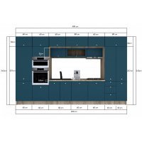 Bucatarie ZONE A 400 FRONT MDF K002 / decor 259